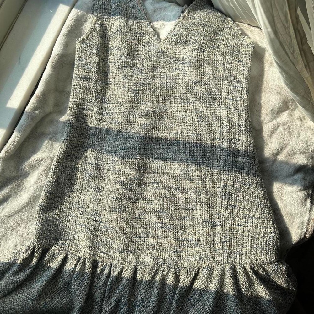 Precious Drop Waist Tweed Sleeveless Dress